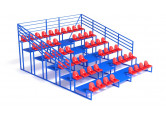 Трибуна с сидениями, шестирядная, с ограждением Glav 20.011