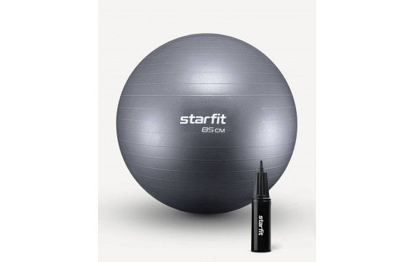 Фитбол d85см Star Fit антивзрыв, 1500 гр, с ручным насосом GB-111 сизый 600_380