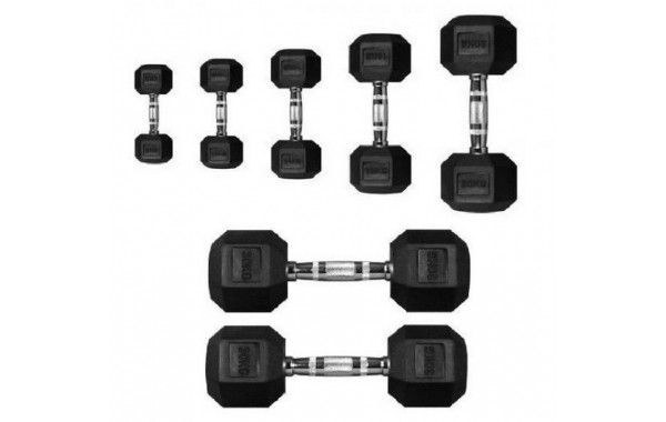 Гантель 10кг Perform Better Rubber Encased Hex Dumbbells 4137-10\BK-10-00 600_380