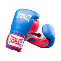 Перчатки боксерские Everlast Powerlock P00000727-10, 10oz, к/з, синий/красный