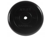 Диск обрезиненный d31мм MB Barbell Atlet 25кг черный MB-AtletB31-25