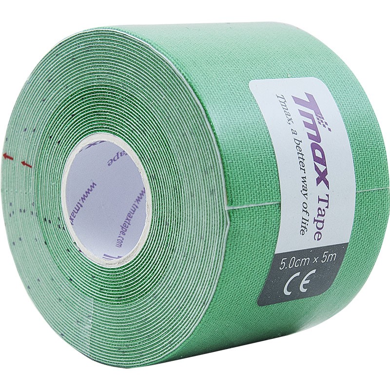 Тейп кинезиологический Tmax Extra Sticky Green зеленый 800_800