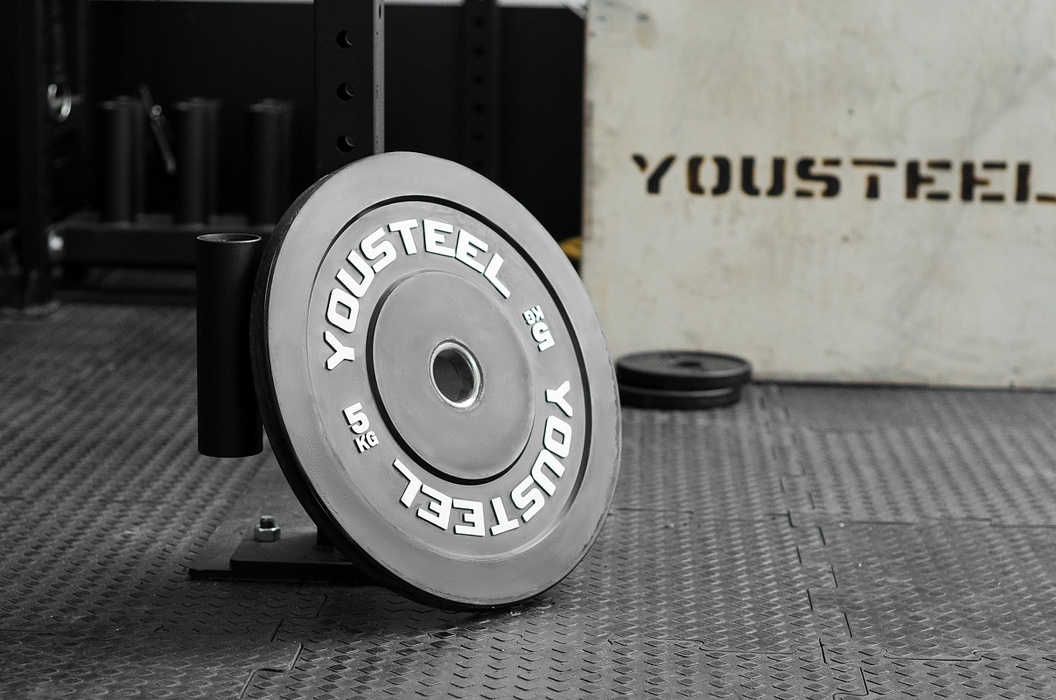 Диск каучуковый для штанги YouSteel тренировочный черный 25кг 1056_700