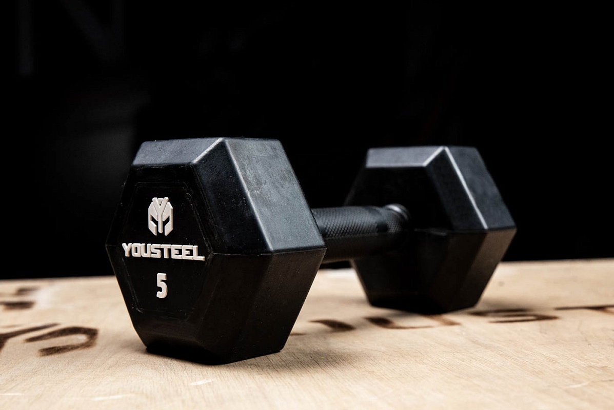 Гантель обрезиненная YouSteel HEX DB 25 кг 1197_800