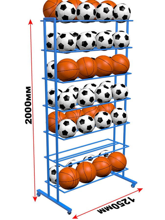 Стеллаж для мячей двухсторонний Glav 9.306.0-2100 200х210х50 -на 112шт 675_900